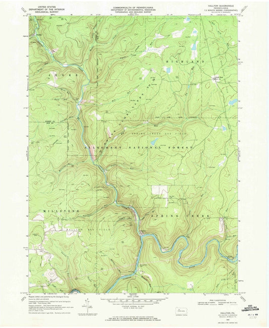 1969 Hallton, PA - Pennsylvania - USGS Topographic Map