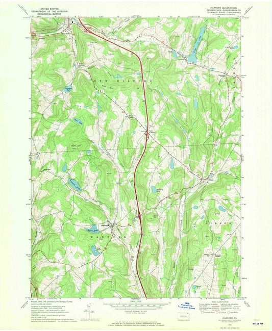 1968 Harford, PA - Pennsylvania - USGS Topographic Map