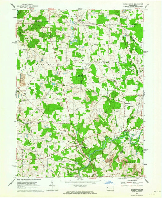 1961 Harlansburg, PA - Pennsylvania - USGS Topographic Map