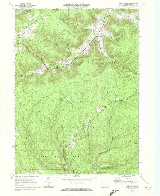 1969 Hazel Hurst, PA - Pennsylvania - USGS Topographic Map