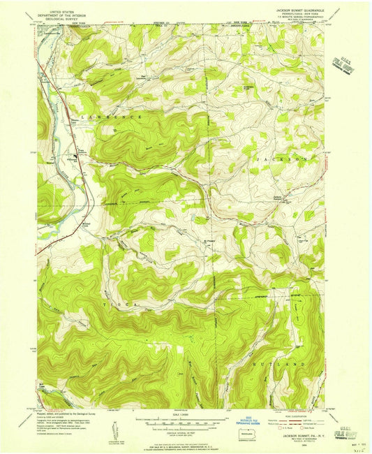1954 Jackson Summit, PA - Pennsylvania - USGS Topographic Map
