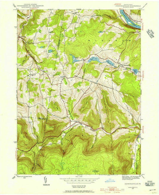 1945 Jenningsville, PA - Pennsylvania - USGS Topographic Map