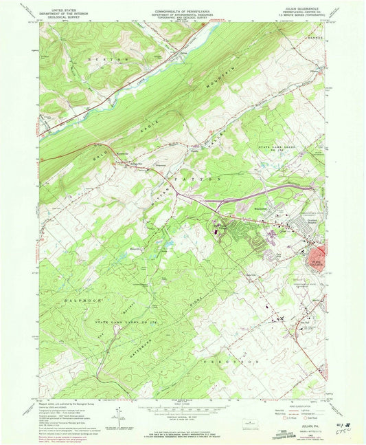 1962 Julian, PA - Pennsylvania - USGS Topographic Map