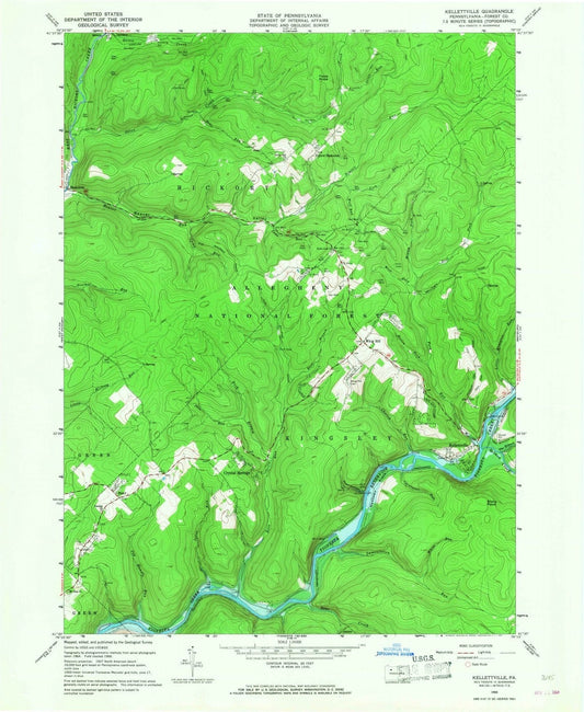 1966 Kelletteville, PA - Pennsylvania - USGS Topographic Map
