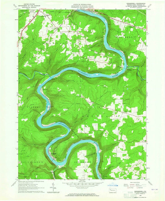 1963 Kennerdell, PA - Pennsylvania - USGS Topographic Map