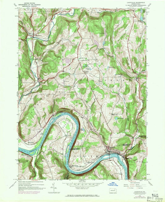 1945 Laceyville, PA - Pennsylvania - USGS Topographic Map