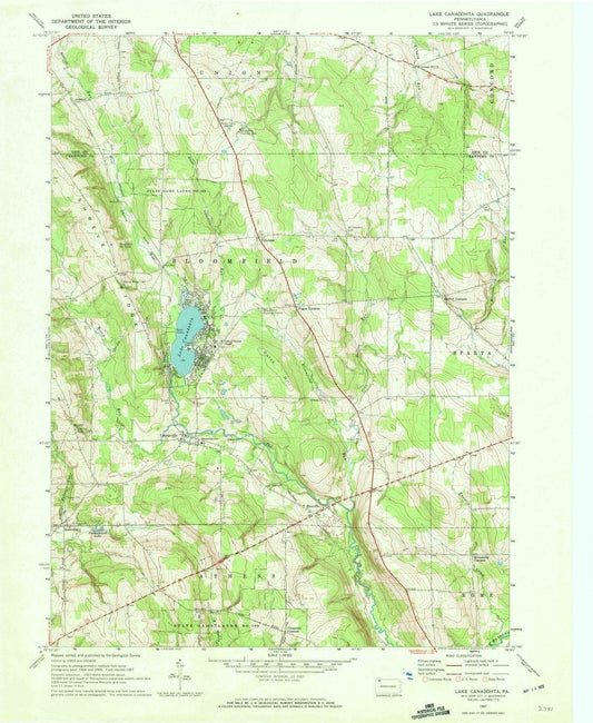 1967 Lake Canadohta, PA - Pennsylvania - USGS Topographic Map