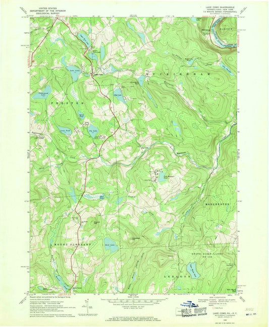 1968 Lake Como, PA - Pennsylvania - USGS Topographic Map