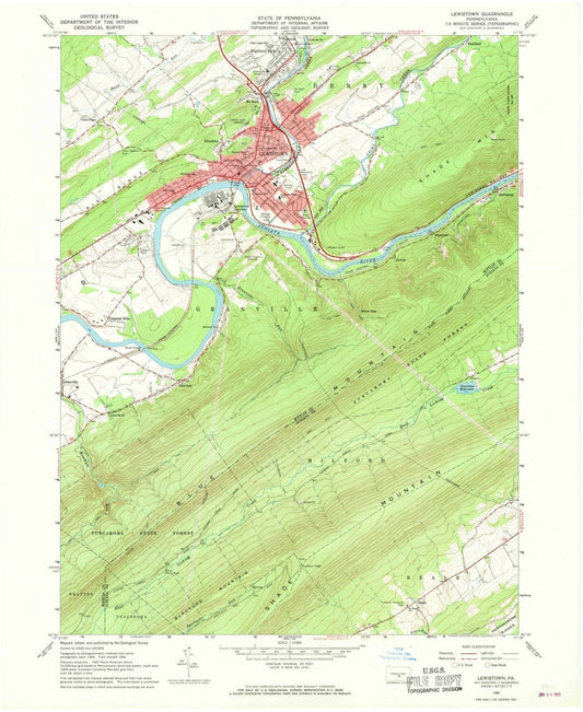 1966 Lewistown, PA - Pennsylvania - USGS Topographic Map