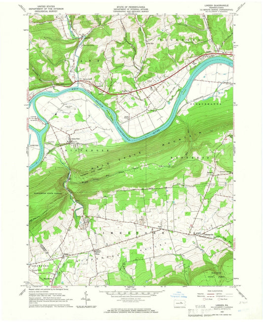 1965 Linden, PA - Pennsylvania - USGS Topographic Map