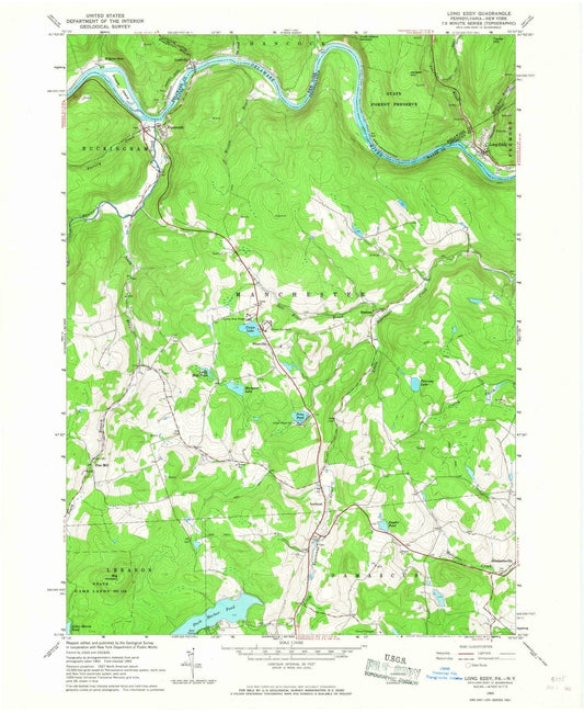 1965 Long Eddy, NY - New York - USGS Topographic Map