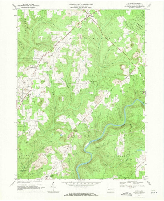1967 Lucinda, PA - Pennsylvania - USGS Topographic Map