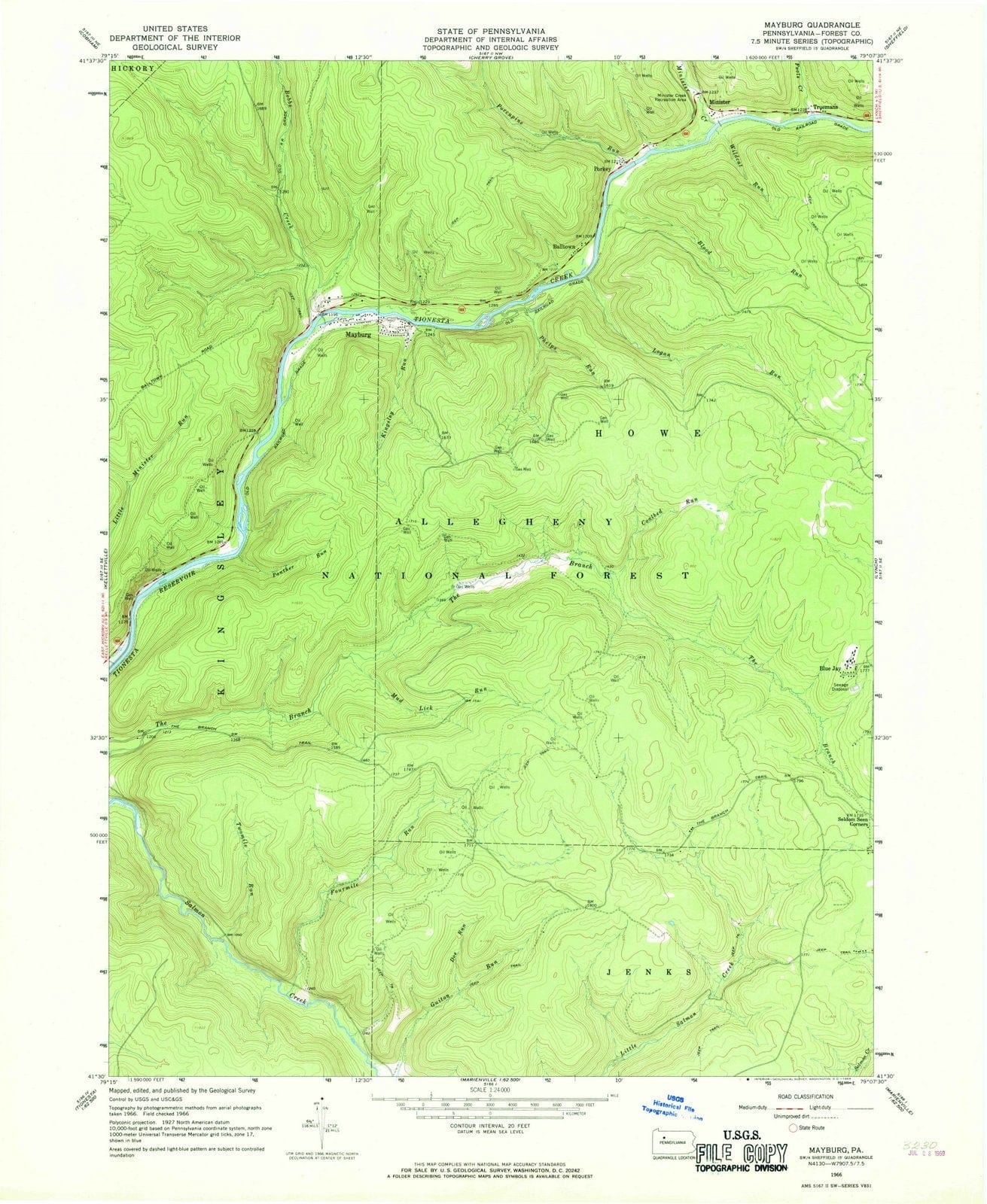 1966 Mayburg, PA - Pennsylvania - USGS Topographic Map