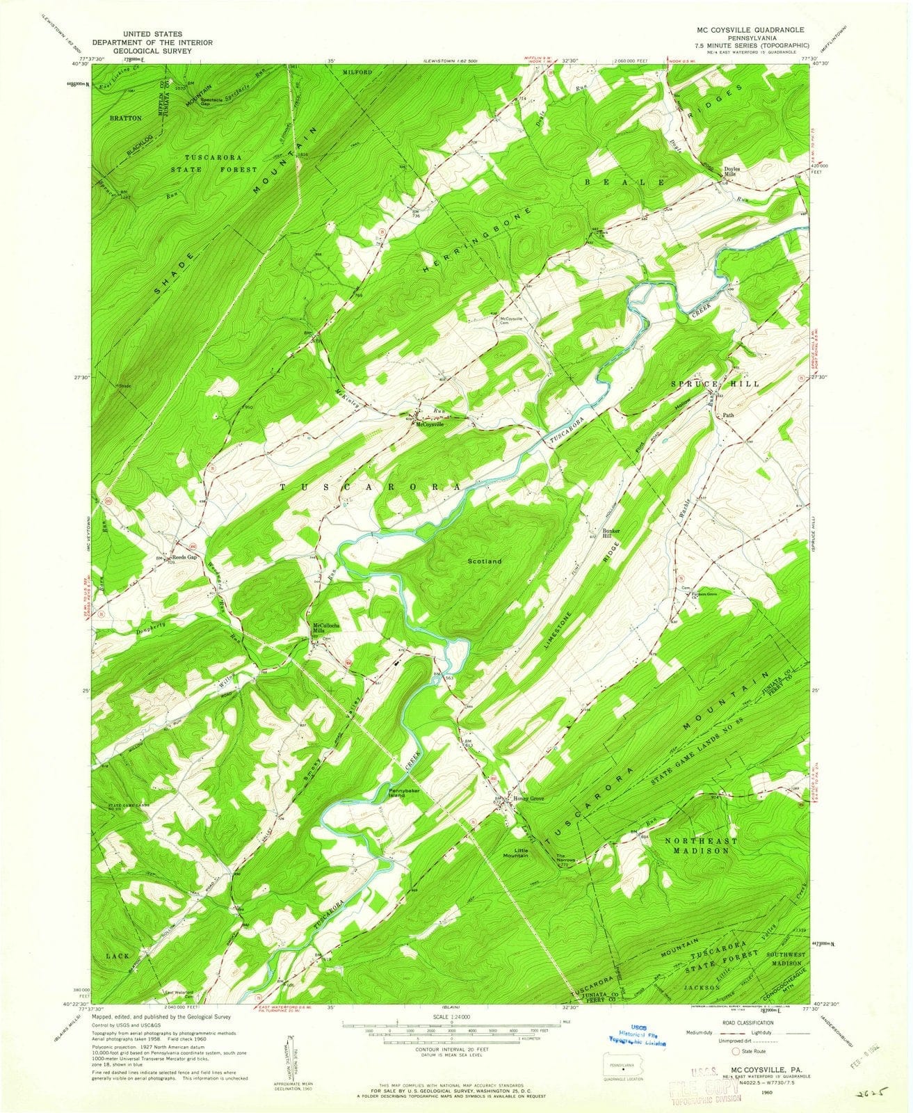 1960 Mc Coysville, PA - Pennsylvania - USGS Topographic Map