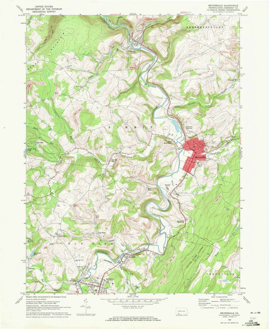 1968 Meyersdale, PA - Pennsylvania - USGS Topographic Map