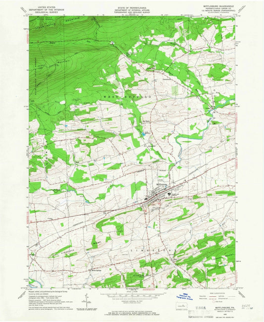 1965 Mifflinburg, PA - Pennsylvania - USGS Topographic Map