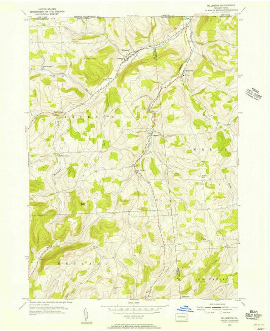 1954 Millerton, PA - Pennsylvania - USGS Topographic Map