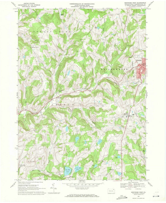 1967 Montrose West, PA - Pennsylvania - USGS Topographic Map