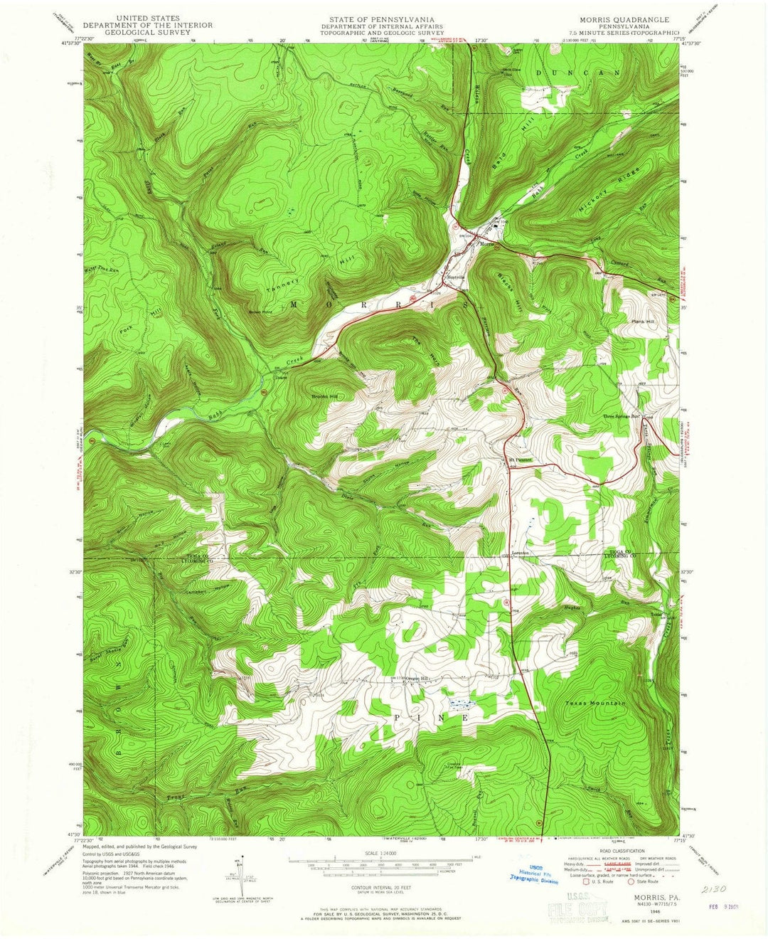 1946 Morris, PA - Pennsylvania - USGS Topographic Map