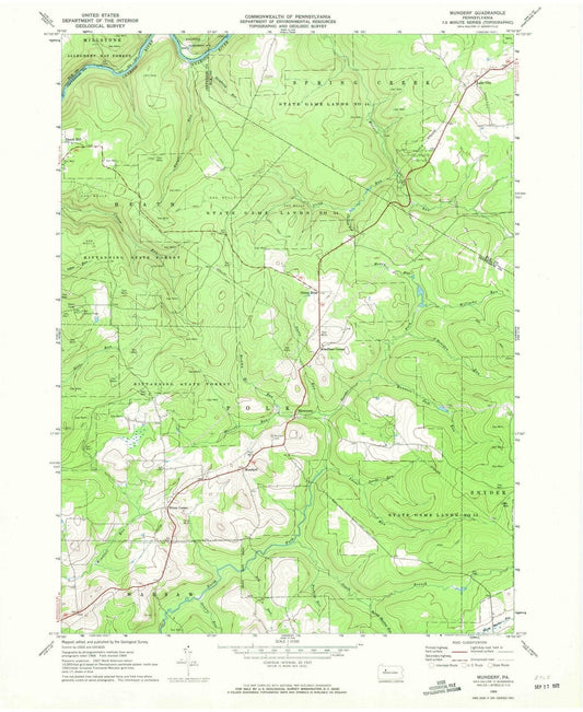 1969 Munderf, PA - Pennsylvania - USGS Topographic Map