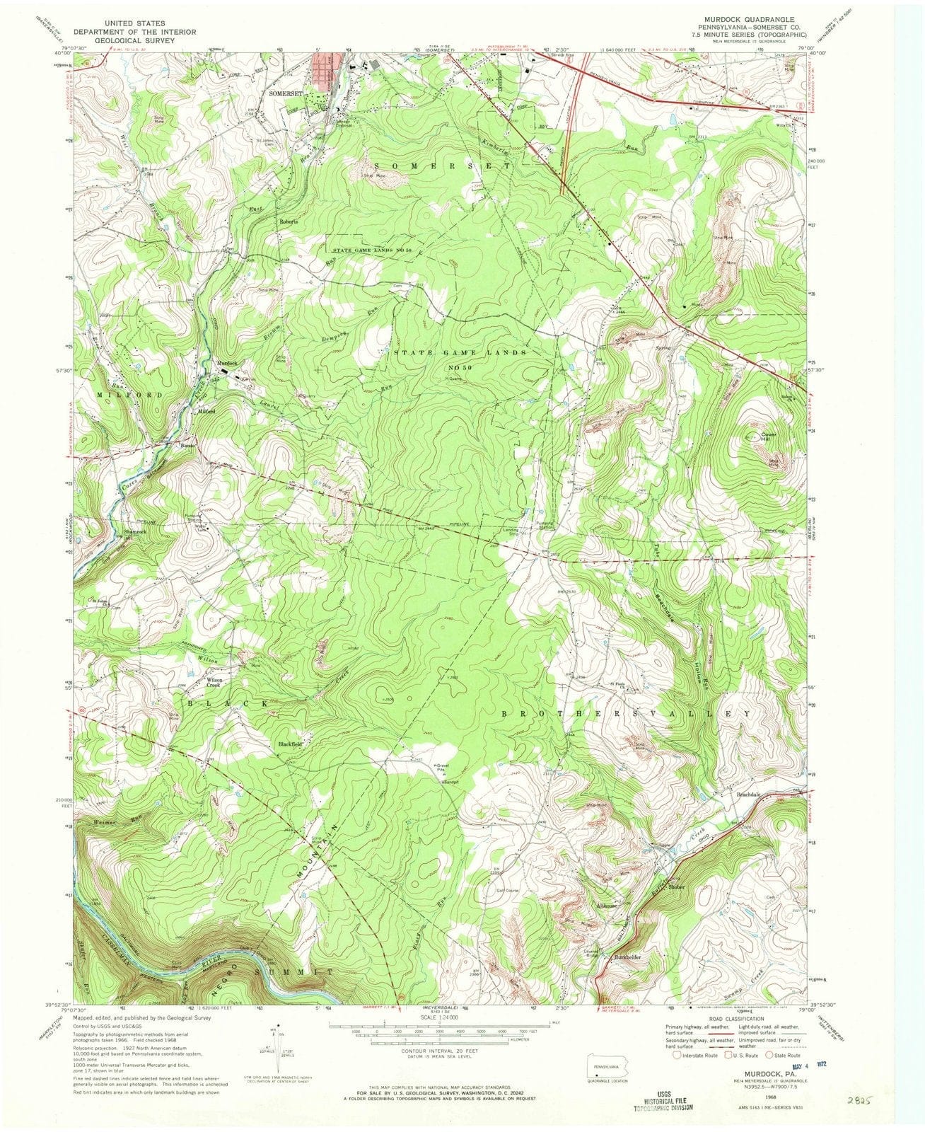 1968 Murdock, PA - Pennsylvania - USGS Topographic Map