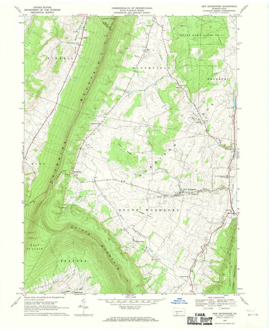 1968 New Enterprise, PA - Pennsylvania - USGS Topographic Map