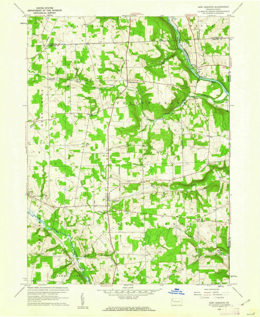 1960 New Lebanon, PA - Pennsylvania - USGS Topographic Map