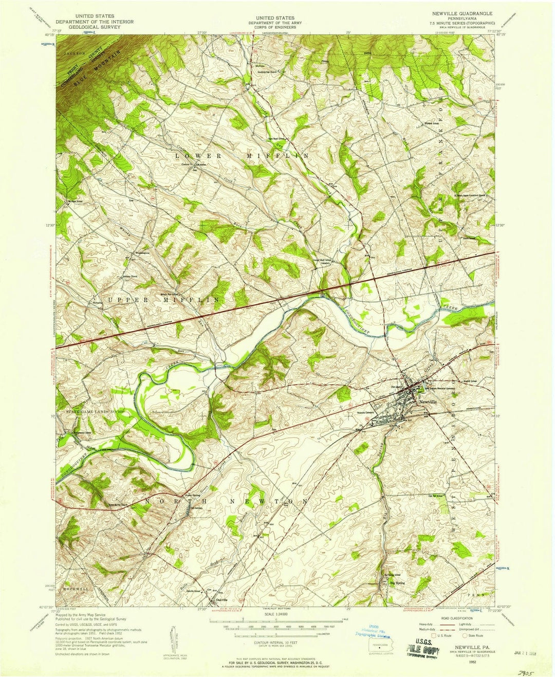 1952 Newville, PA - Pennsylvania - USGS Topographic Map