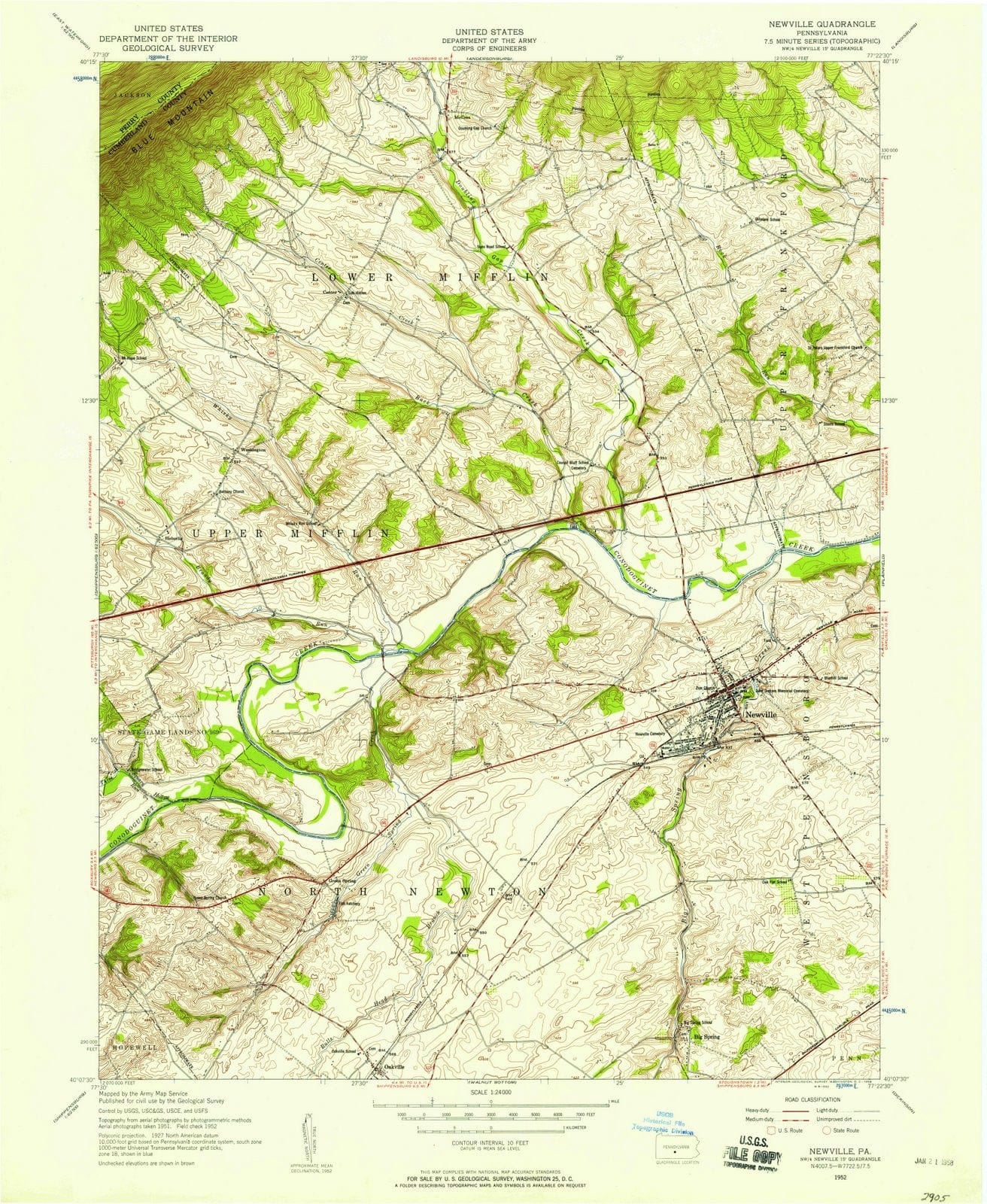 1952 Newville, PA - Pennsylvania - USGS Topographic Map
