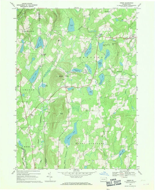 1968 Orson, PA - Pennsylvania - USGS Topographic Map