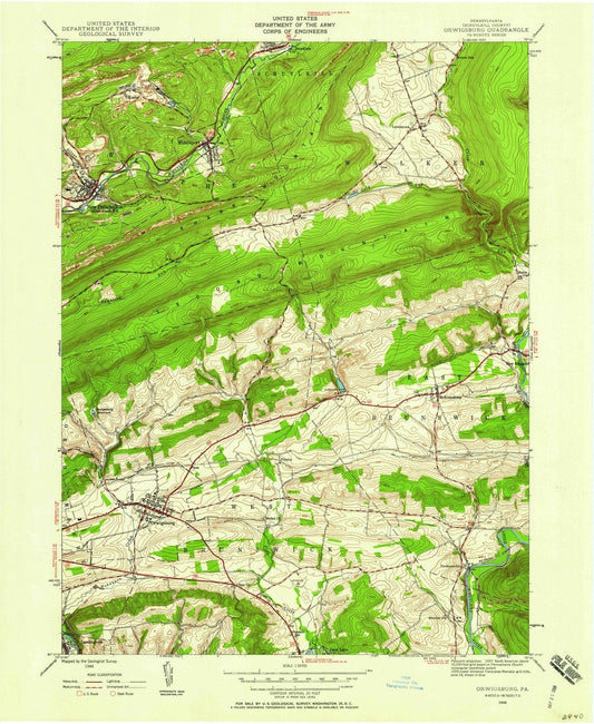 1944 Orwigsburg, PA - Pennsylvania - USGS Topographic Map