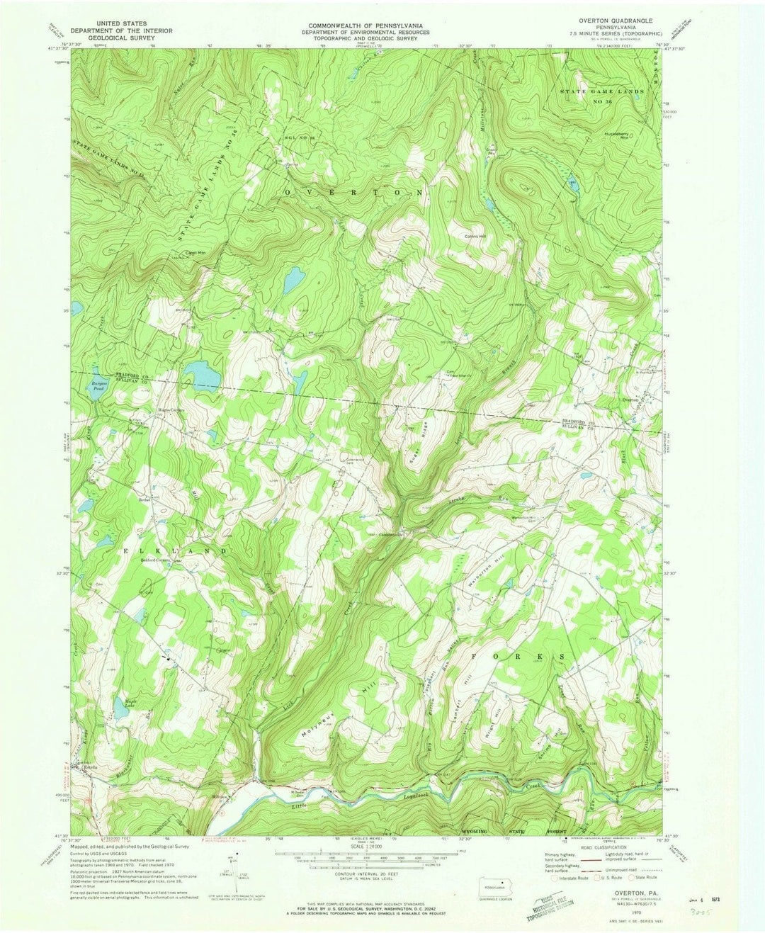 1970 Overton, PA - Pennsylvania - USGS Topographic Map