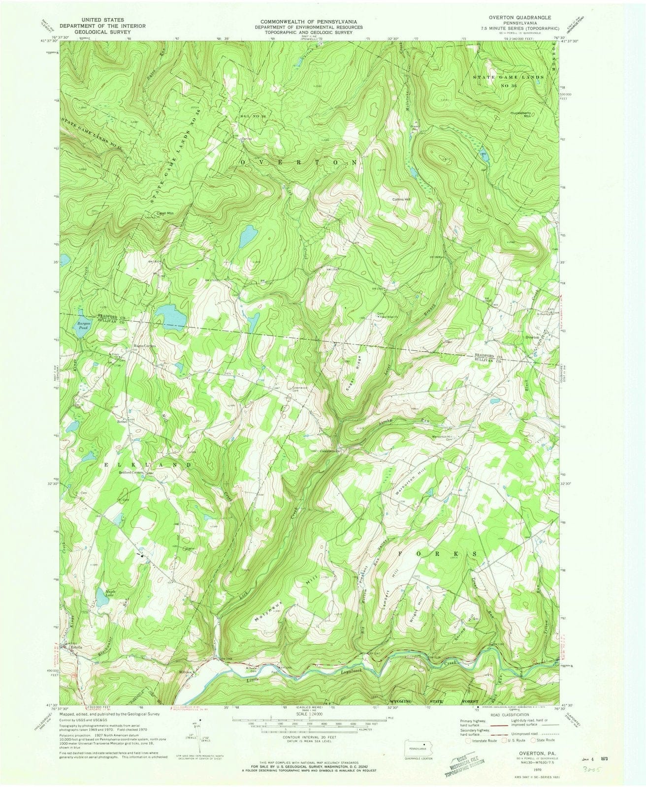 1970 Overton, PA - Pennsylvania - USGS Topographic Map