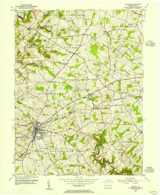 1953 Oxford, PA - Pennsylvania - USGS Topographic Map