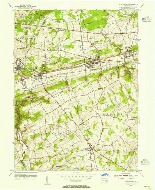 1953 Parkesburg, PA - Pennsylvania - USGS Topographic Map