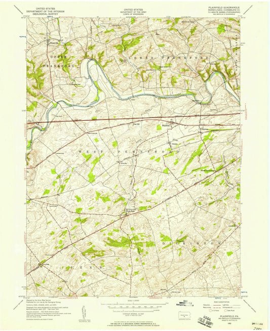 1952 Plainfield, PA - Pennsylvania - USGS Topographic Map