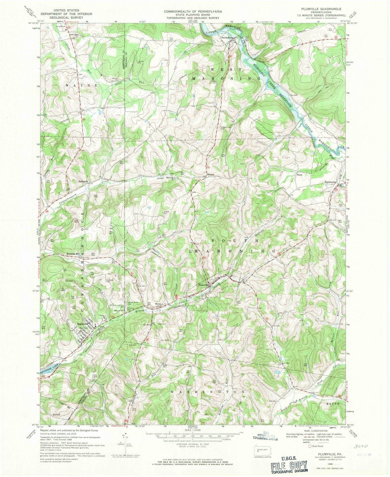 1968 Plumville, PA - Pennsylvania - USGS Topographic Map