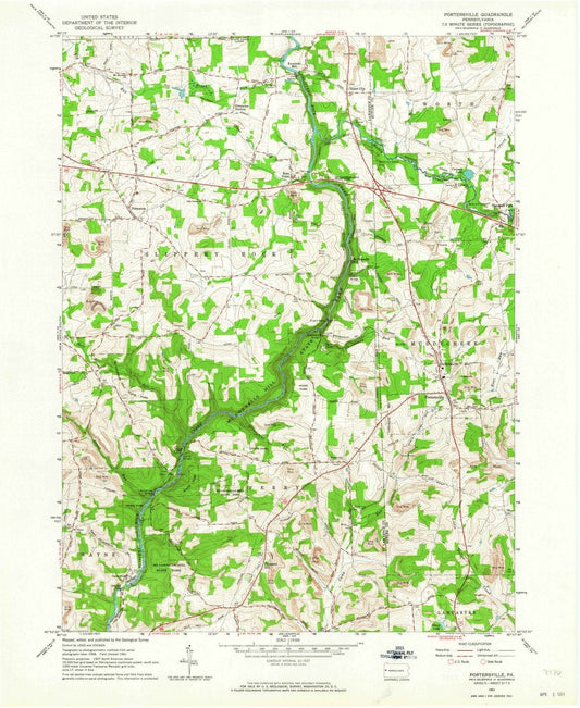 1961 Portersville, PA - Pennsylvania - USGS Topographic Map