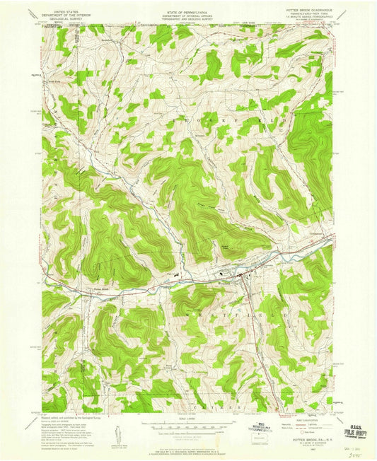 1957 Potter Brook, PA - Pennsylvania - USGS Topographic Map