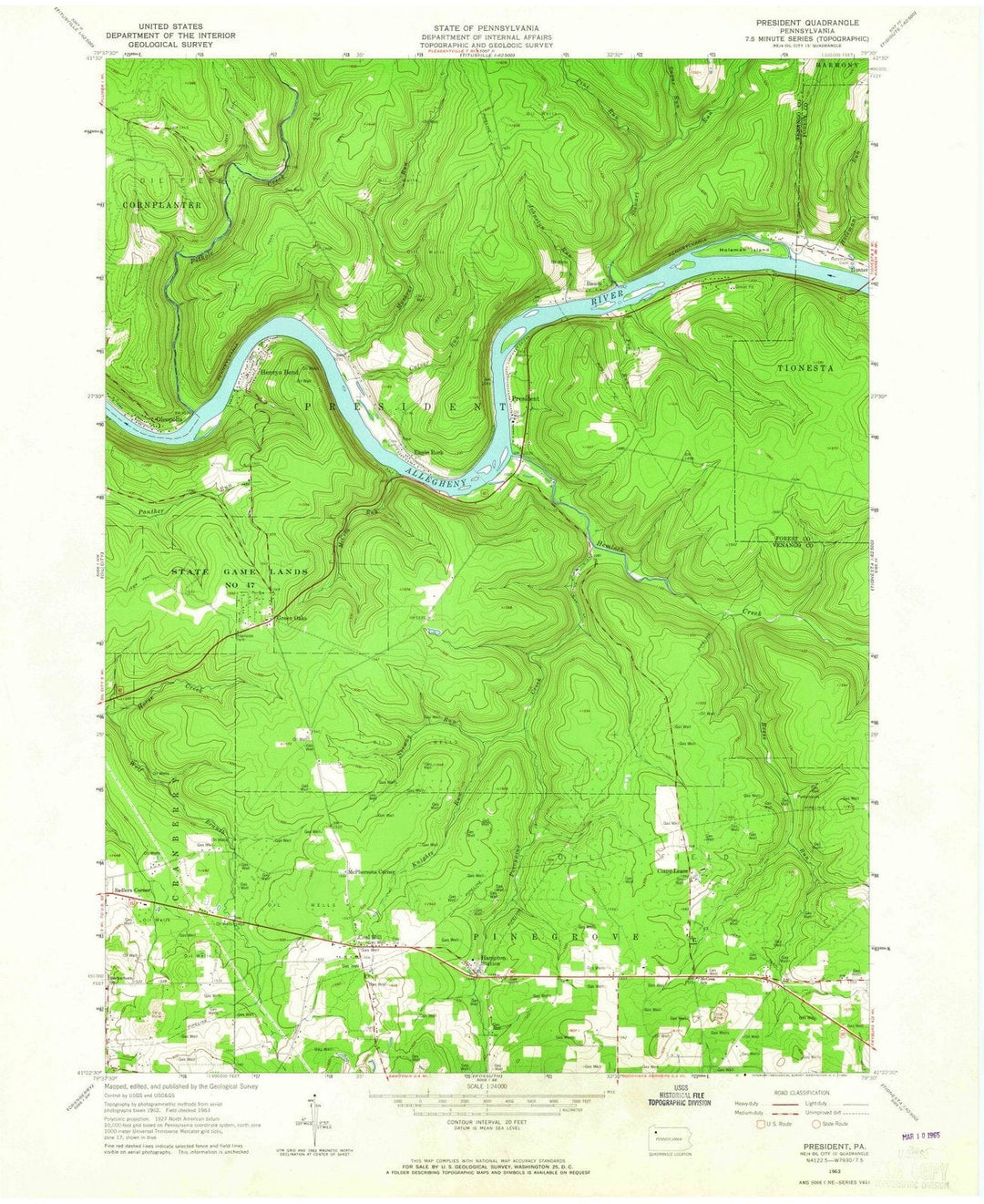 1963 President, PA - Pennsylvania - USGS Topographic Map
