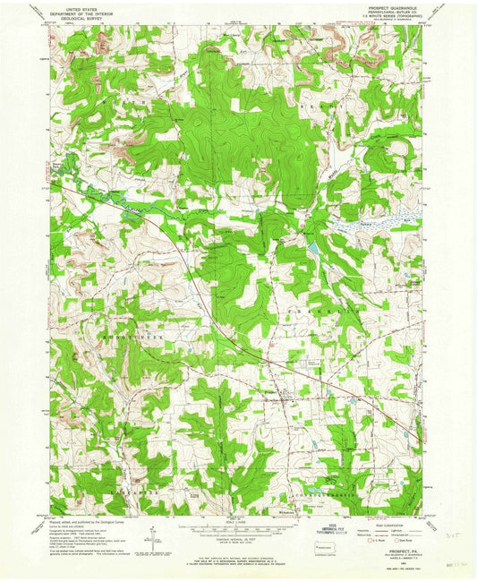 1961 Prospect, PA - Pennsylvania - USGS Topographic Map