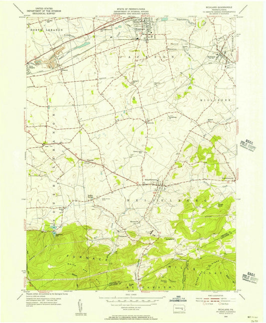 1955 Richland, PA - Pennsylvania - USGS Topographic Map