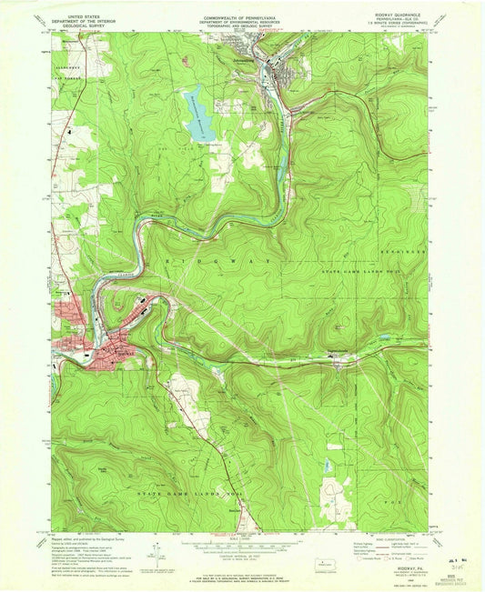 1969 Ridgway, PA - Pennsylvania - USGS Topographic Map
