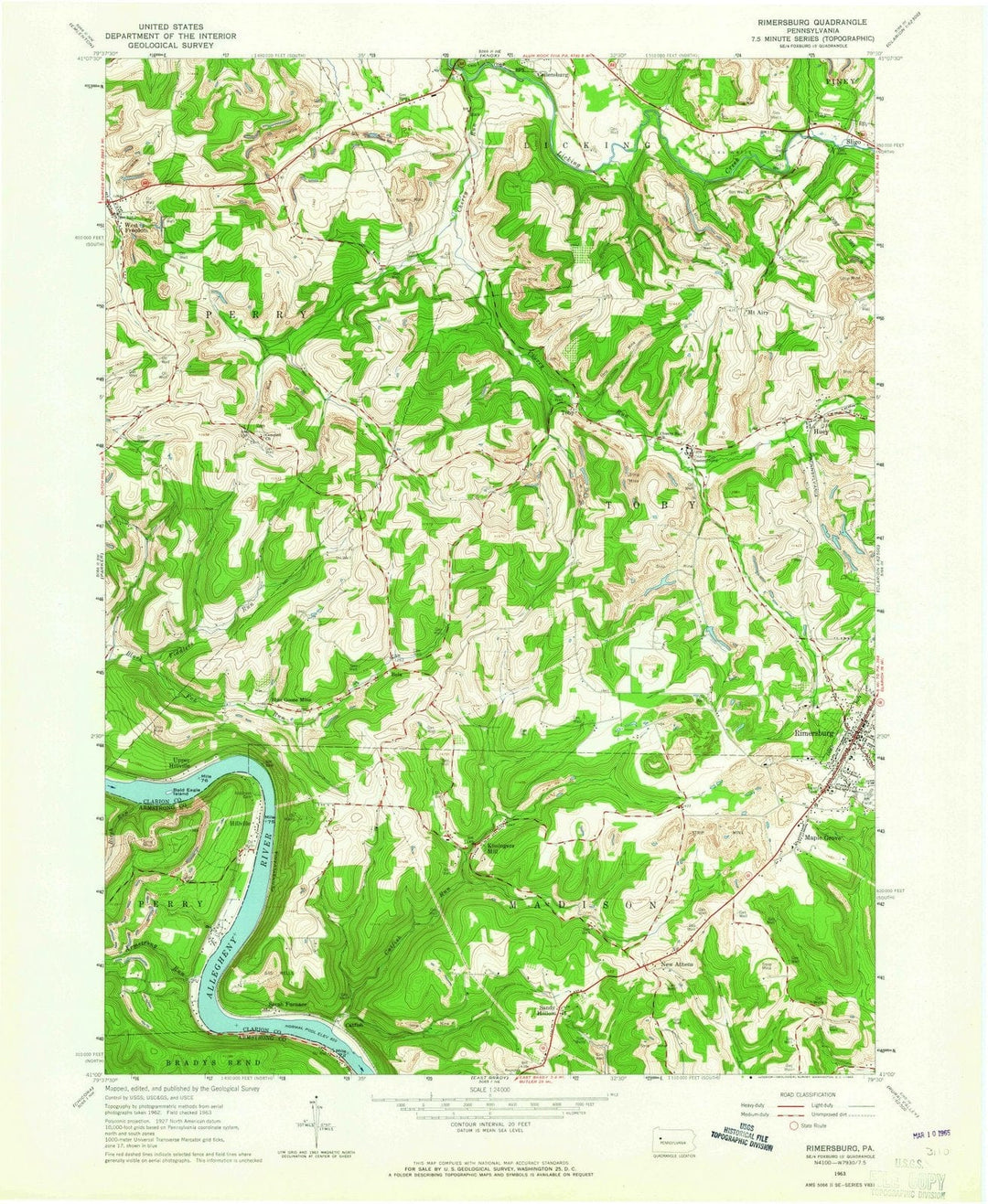 1963 Rimersburg, PA - Pennsylvania - USGS Topographic Map