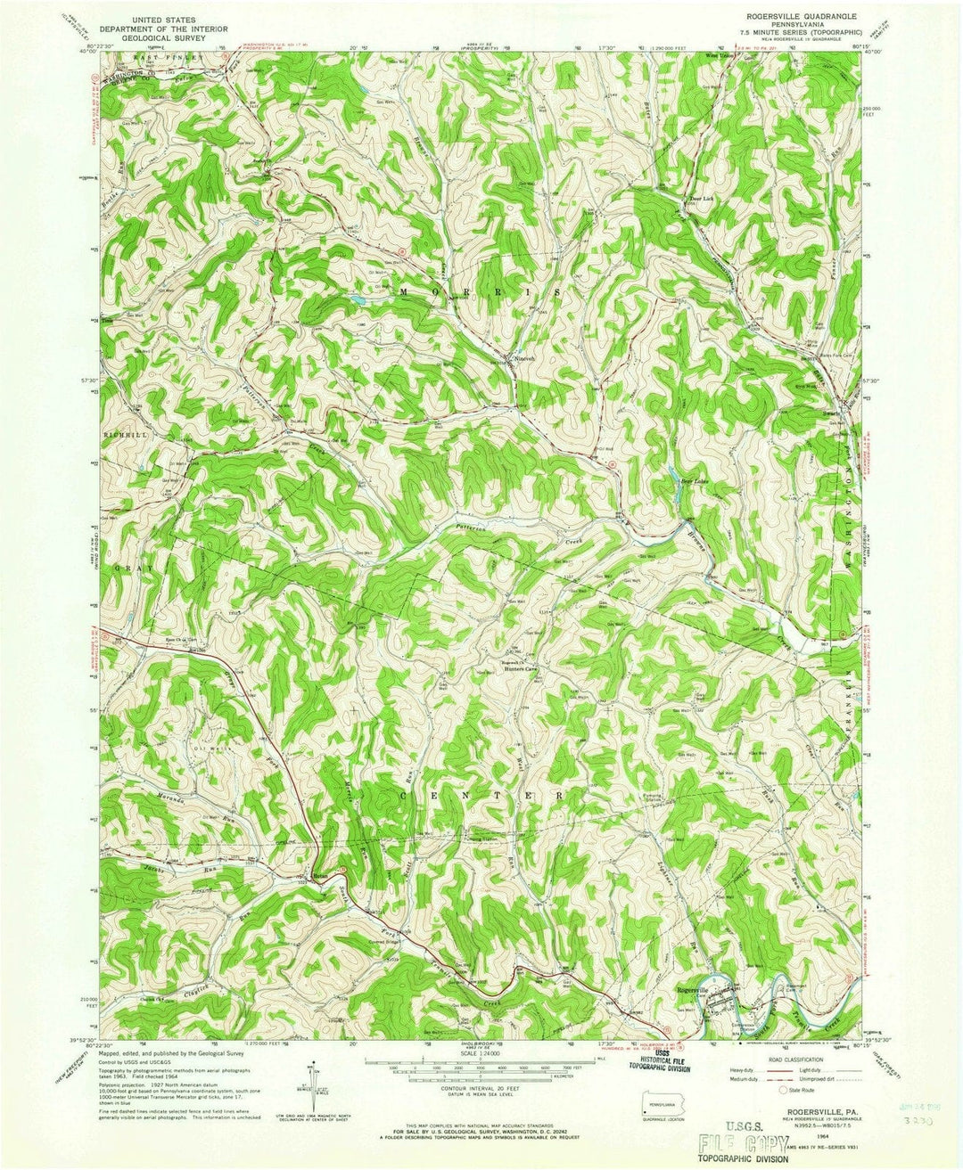 1964 Rogersville, PA - Pennsylvania - USGS Topographic Map
