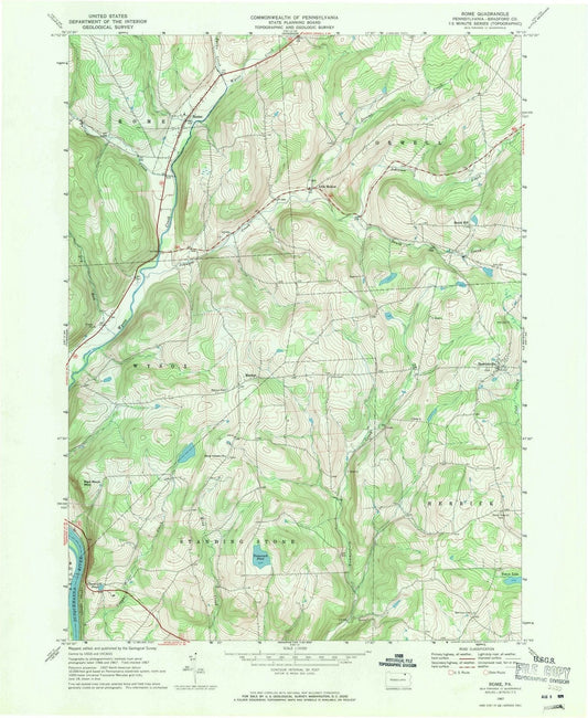 1967 Rome, PA - Pennsylvania - USGS Topographic Map