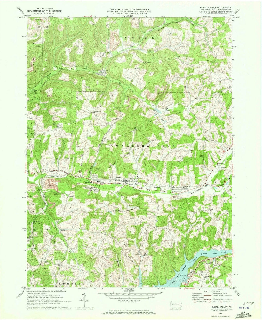 1969 Rural Valley, PA - Pennsylvania - USGS Topographic Map