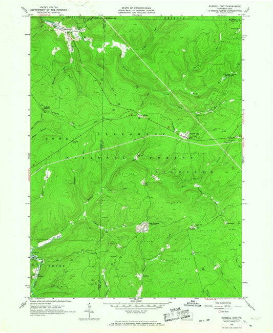1966 Russell City, PA - Pennsylvania - USGS Topographic Map