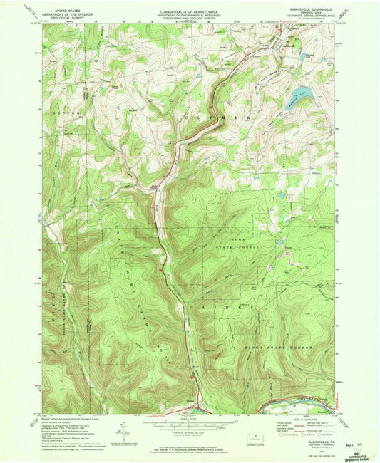1969 Sabinsville, PA - Pennsylvania - USGS Topographic Map
