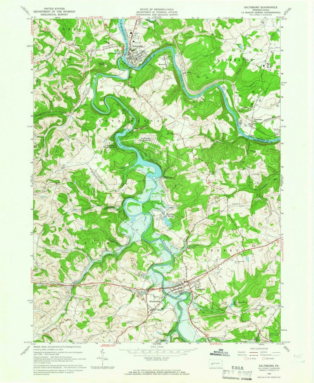 1964 Saltsburg, PA - Pennsylvania - USGS Topographic Map